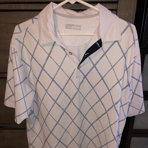 Nike Dri Fit Short Sleeve Golf Polo White/Blue